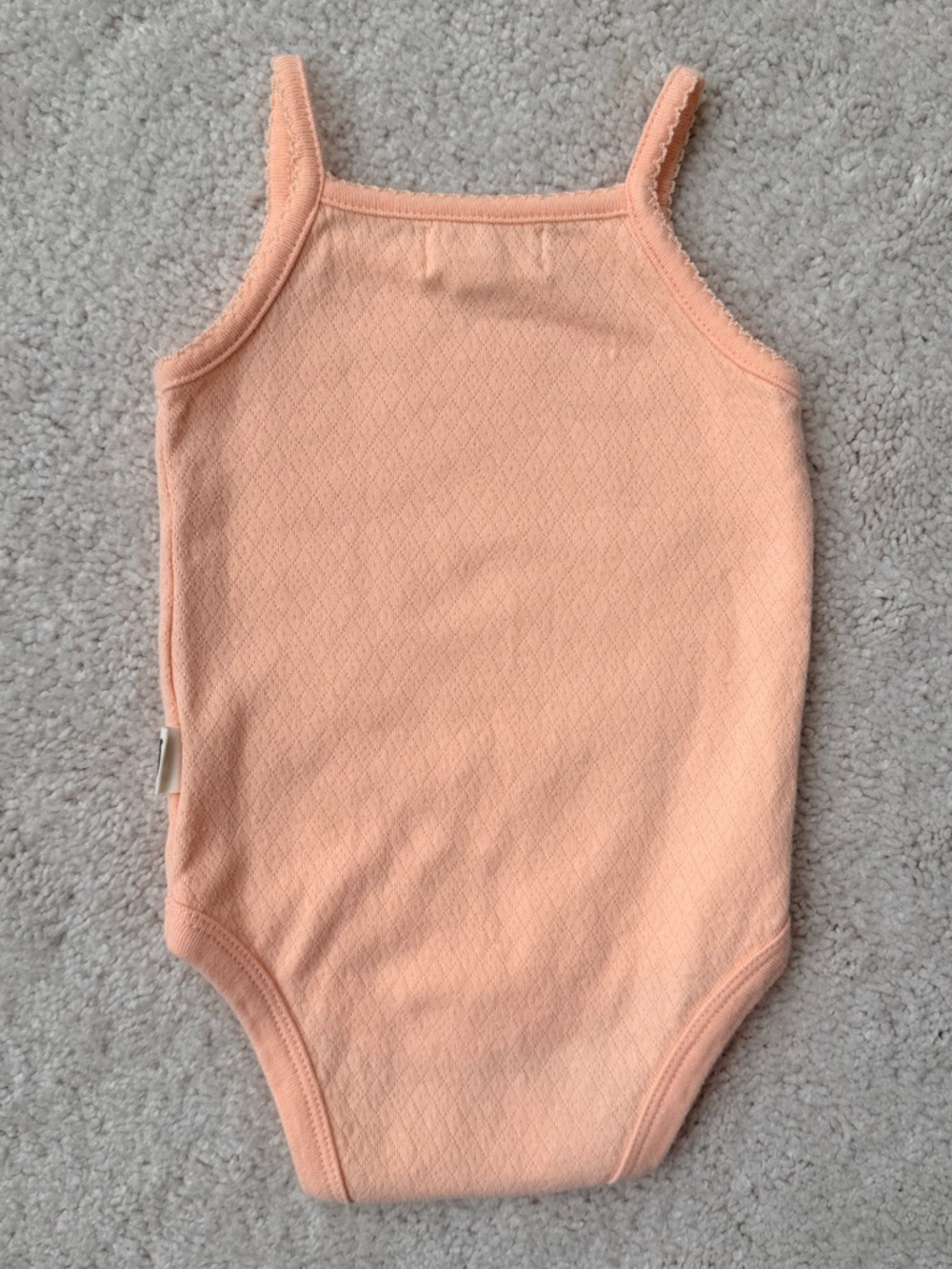 Rabbit + Bear Peach Pointelle One-Piece Bodysuit - Picture 5 of 6